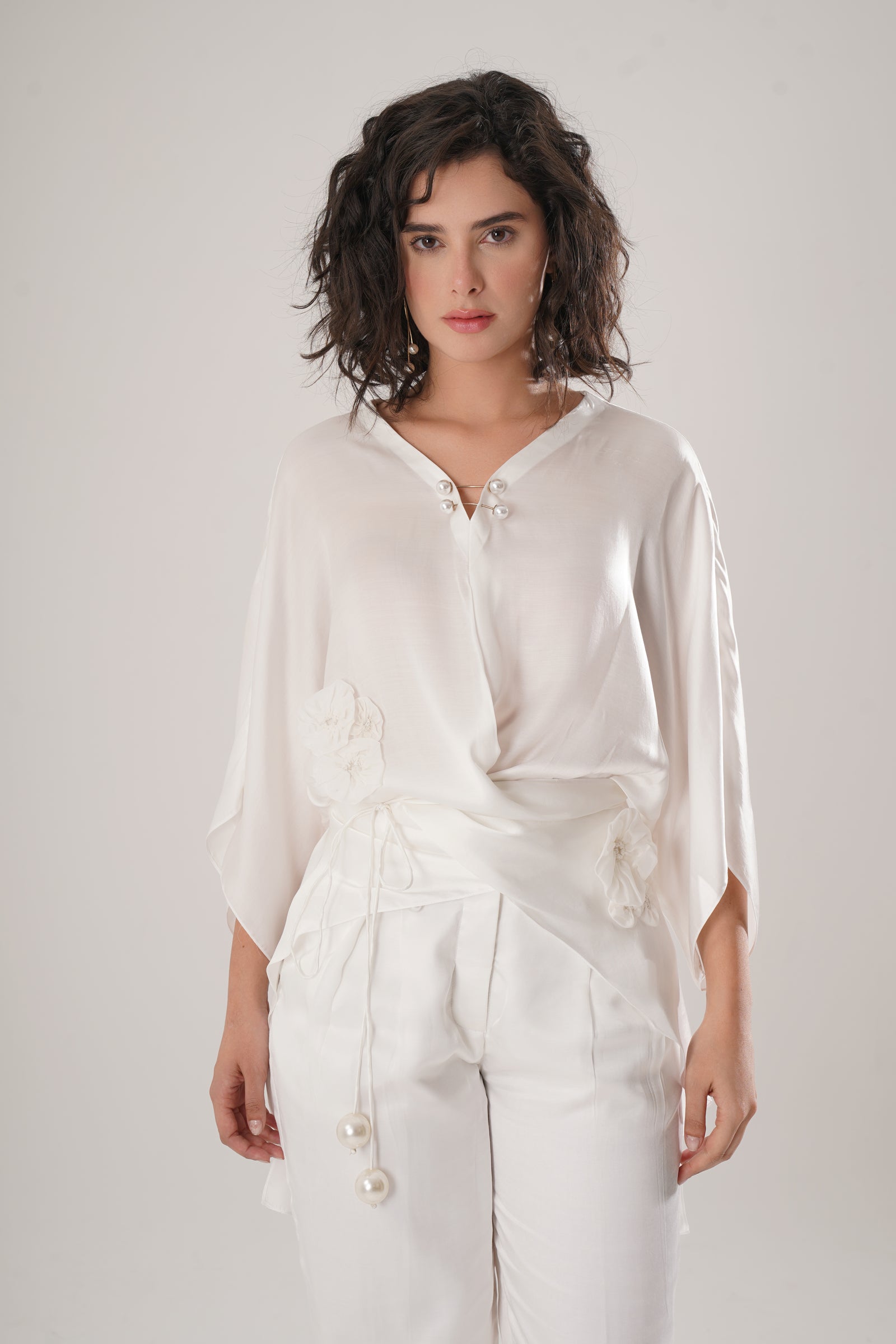 White Modal Satin Top