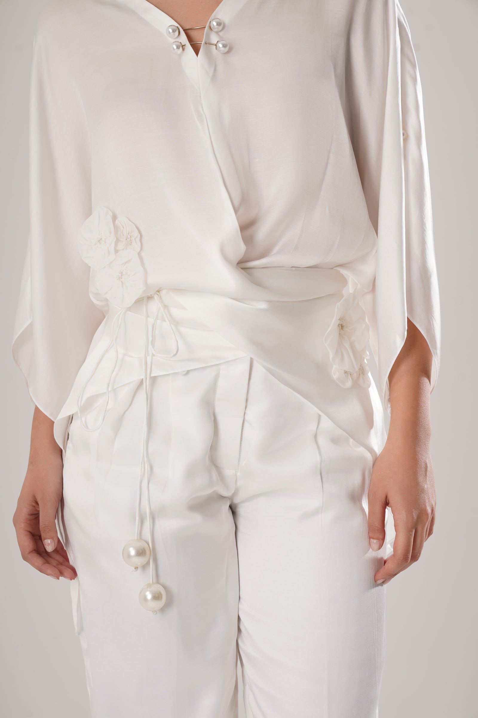 White Modal Satin Top