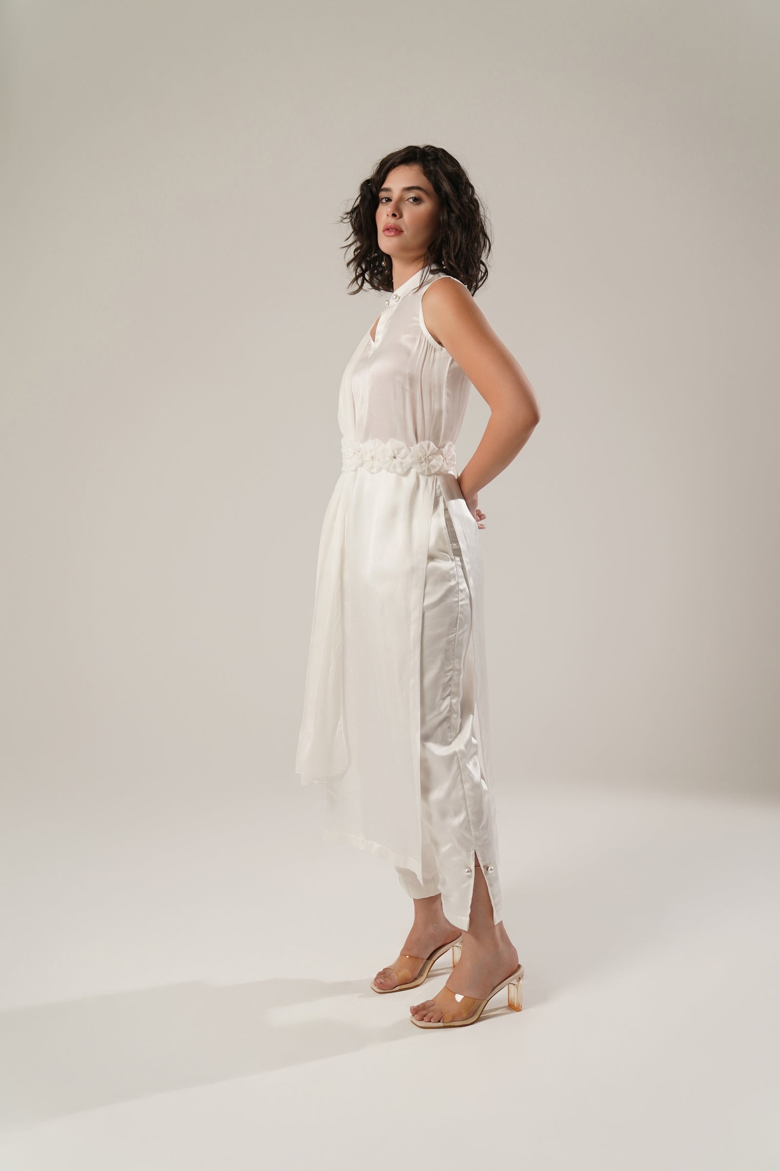 Grace Meets Contemporary Charm In This High-Slit Kurta White