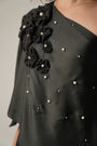 Black Asymmetric Off-Shoulder Top