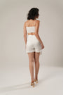 Pearl-Embellished Skort Is Crafted From Smooth Modal Satin