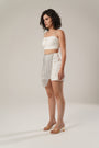 Pearl-Embellished Skort Is Crafted From Smooth Modal Satin