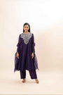 Chanderi Flared Kurta With Very Intricate Pearl Hand Embroidery