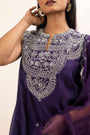 Chanderi Flared Kurta With Very Intricate Pearl Hand Embroidery