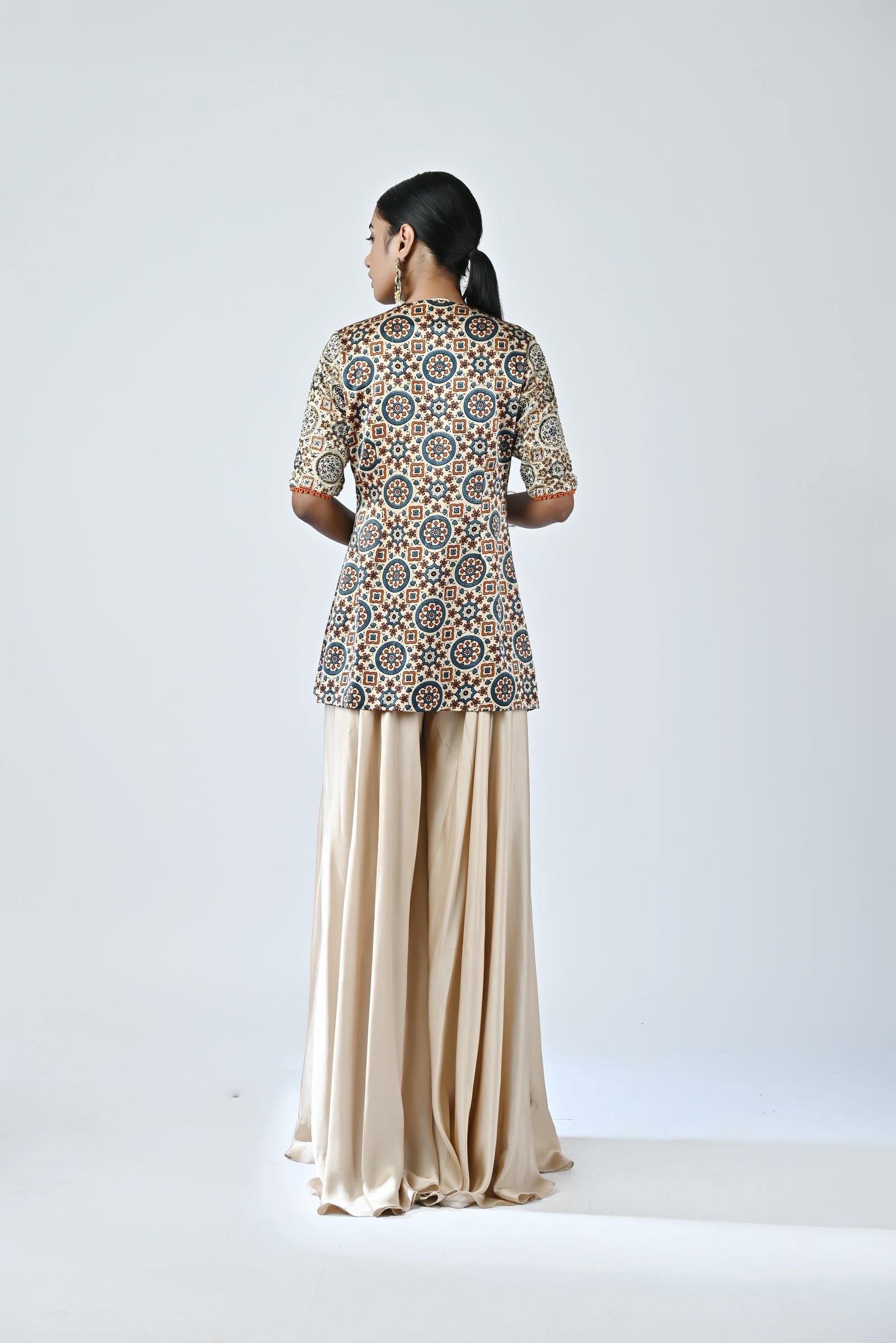 Suze Sailor Ajrakh top with flare pants