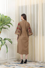 Versatile Mocha Mousse Double Breasted Dress