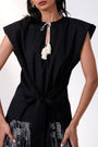 Martina - Martina I - Bow Clutch Top With Printed Bell Bottoms
