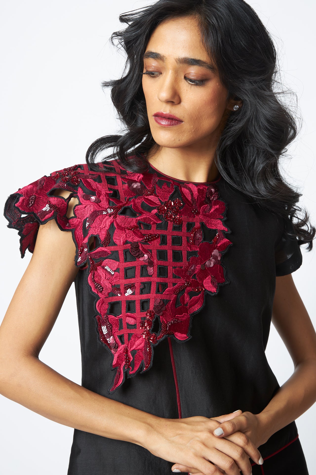 Monica - Shoulder Bib Ladder Dress