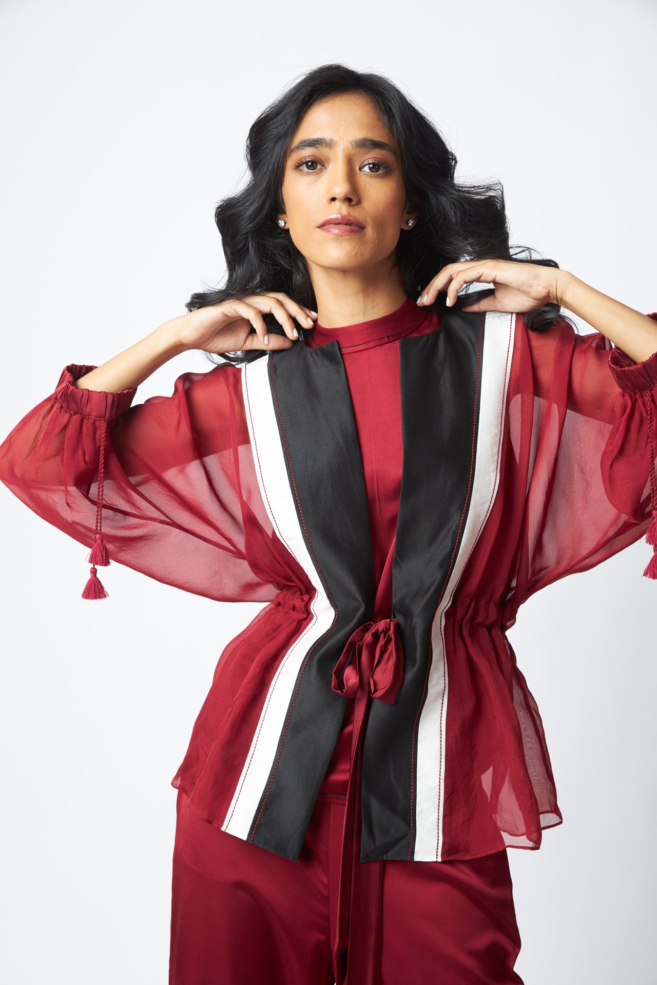 Carla - Sheer Tie-up Jacket & Pants