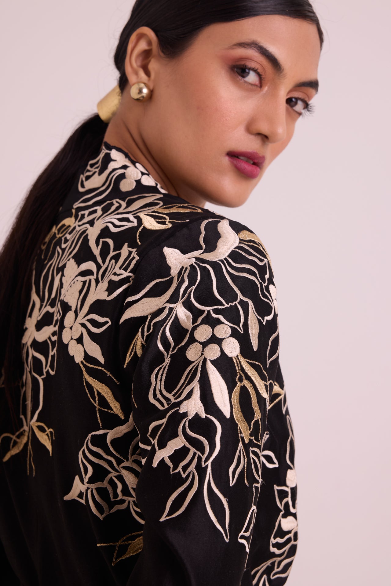 Farah - Tendril Wrap Blazer & Cutwork Pants