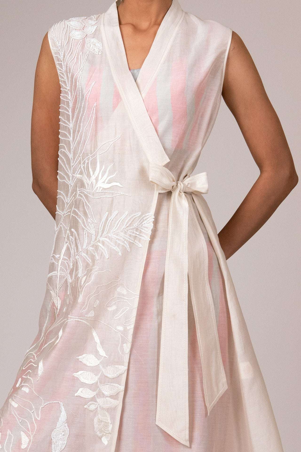 Sheer Wrap Dress, Bustier & Pants