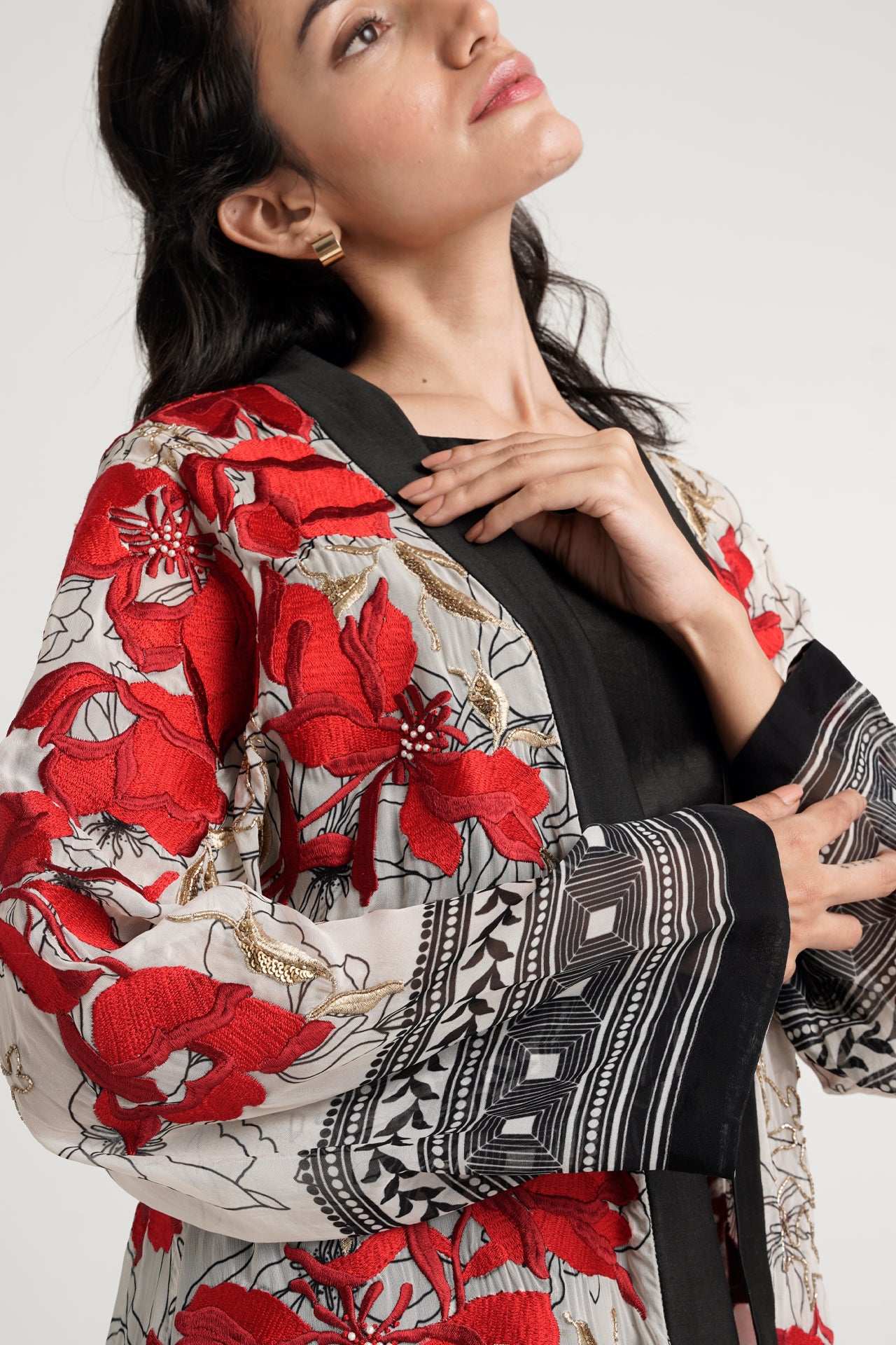 Embroidered Overlay Jacket Set of 3