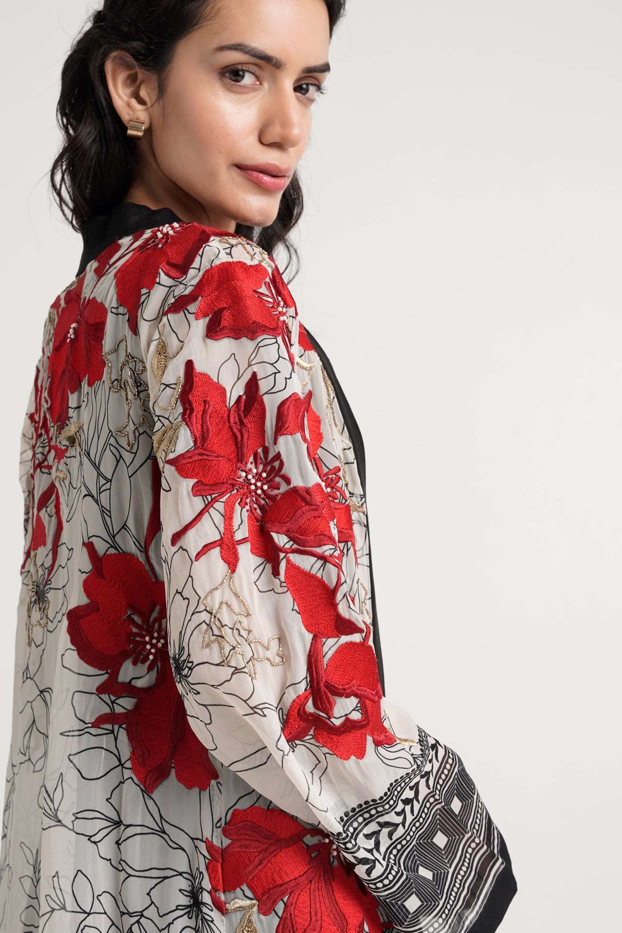 Embroidered Overlay Jacket Set of 3