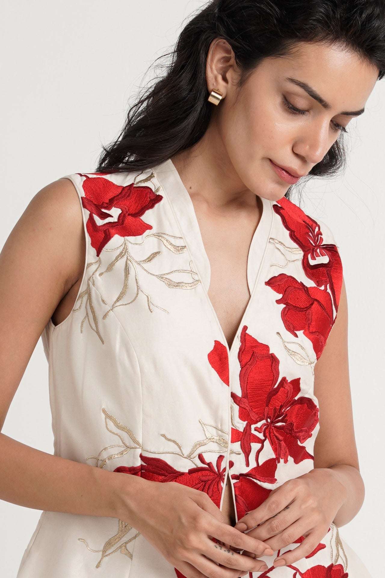 Princess-fit Peplum Top + Divided Skirt