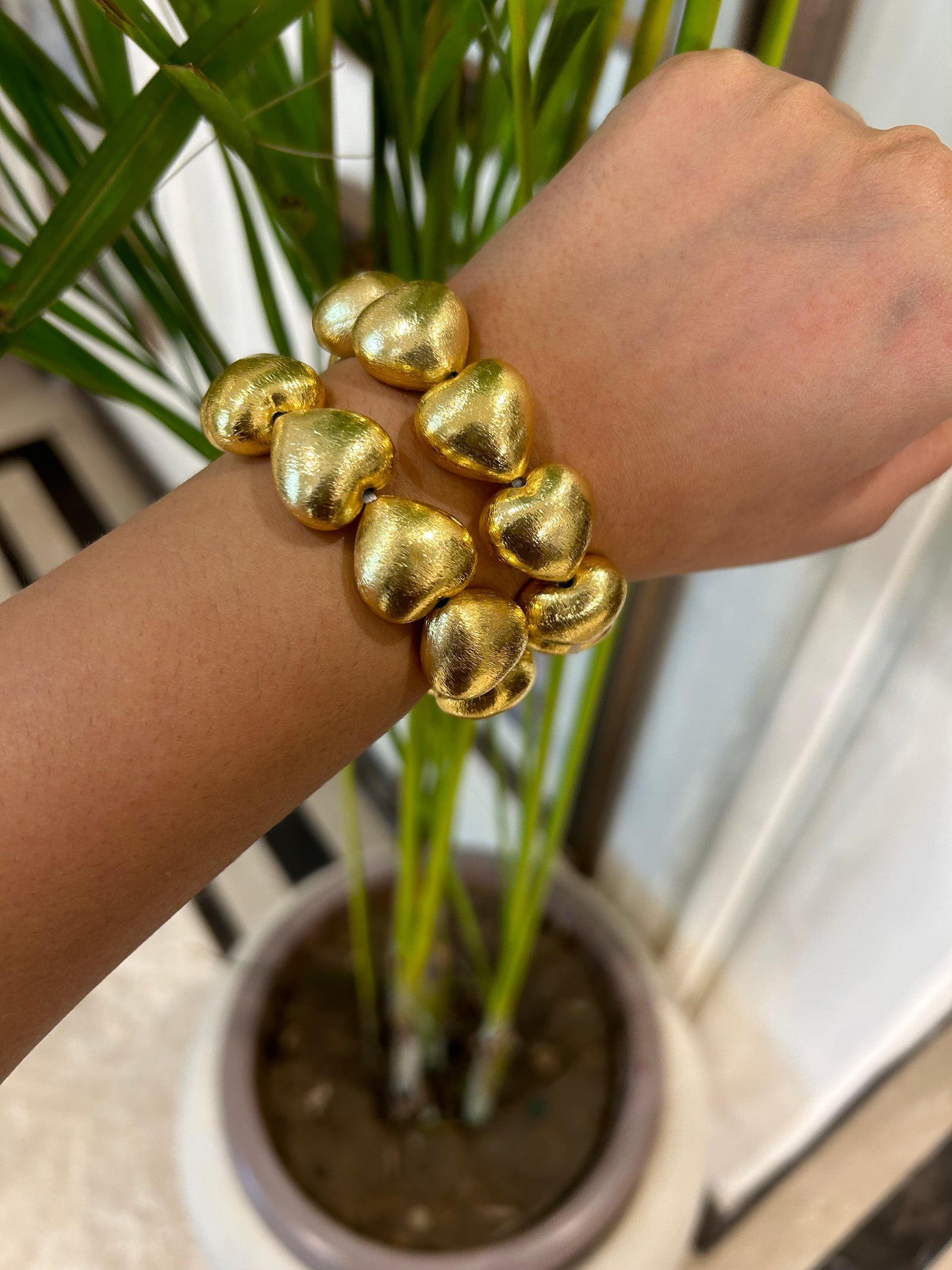 Mirage Heart Stack - 18k gold plated, Anti Tarnish (Set of 2)