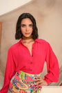 Hot pink shirt with frenzy skirt set