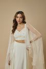 Ewoke Ivory Ruffle Lehenga