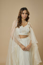 Ewoke Ivory Ruffle Lehenga