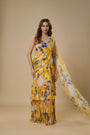 Ewoke Yellow Ruffle Saree
