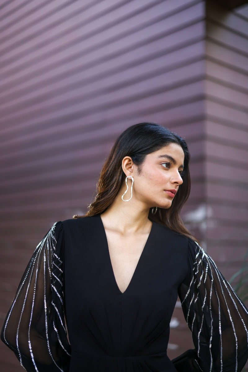 Ewoke Black Drape Dress