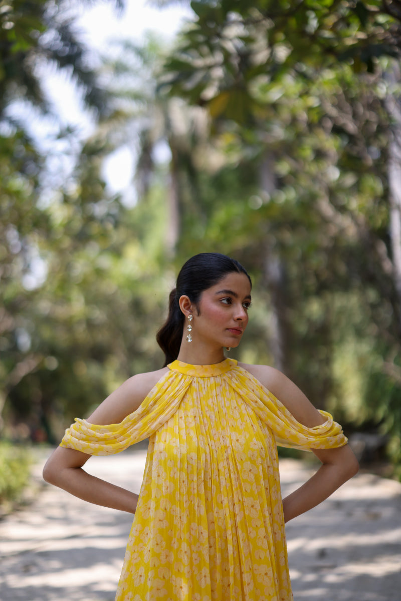 Ewoke Yellow Midi Dress