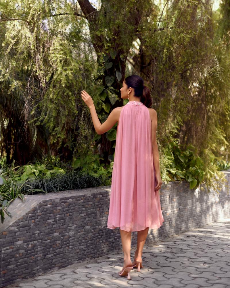 Ewoke Blush Pink Midi Dress