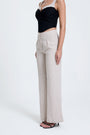 Flared Pleated Linen Pants
