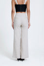 Flared Pleated Linen Pants