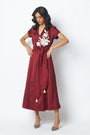 Ravena - Floral Broach Long Wrap Dress