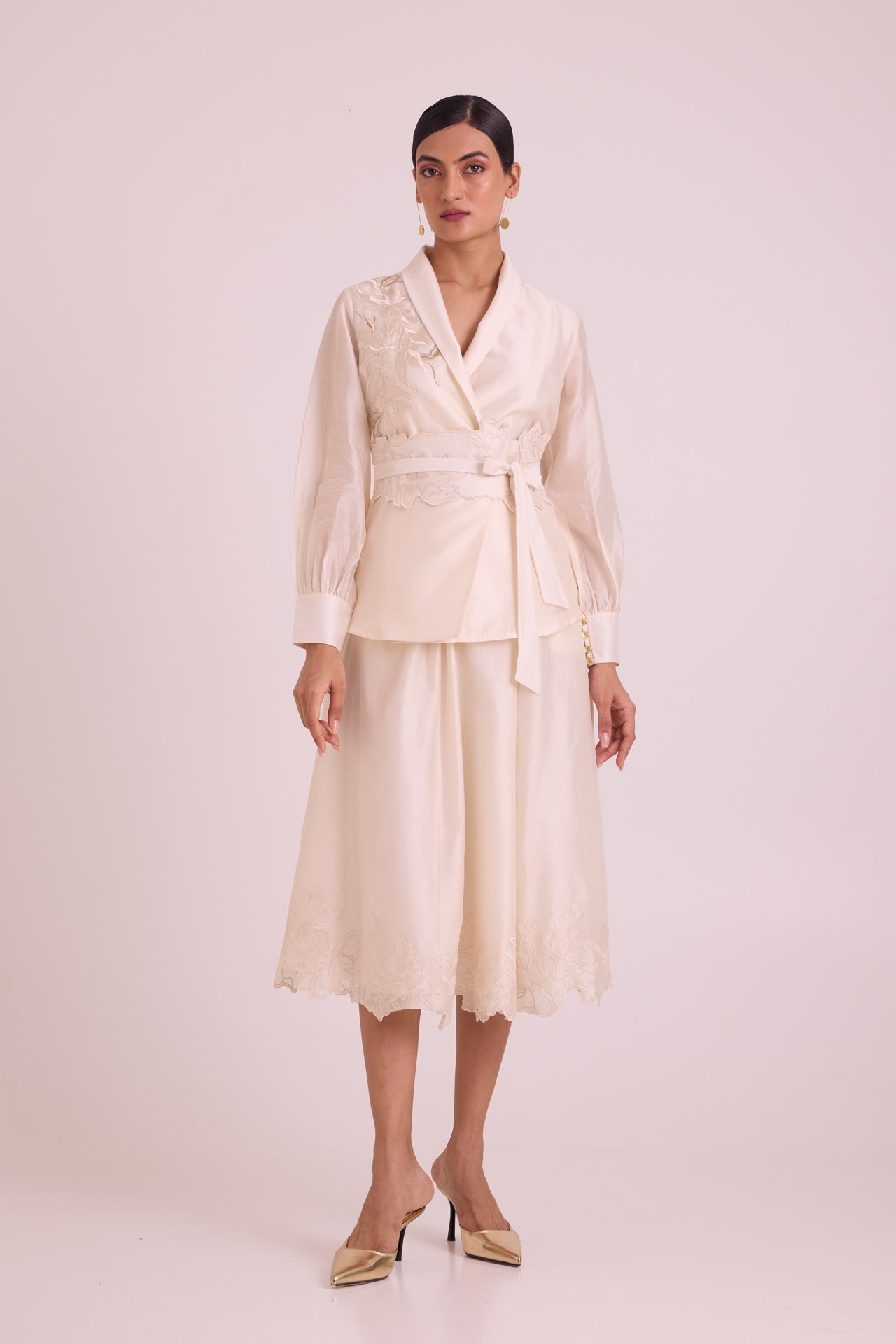 Murphy - Broach Wrap Top & Duchess Skirt