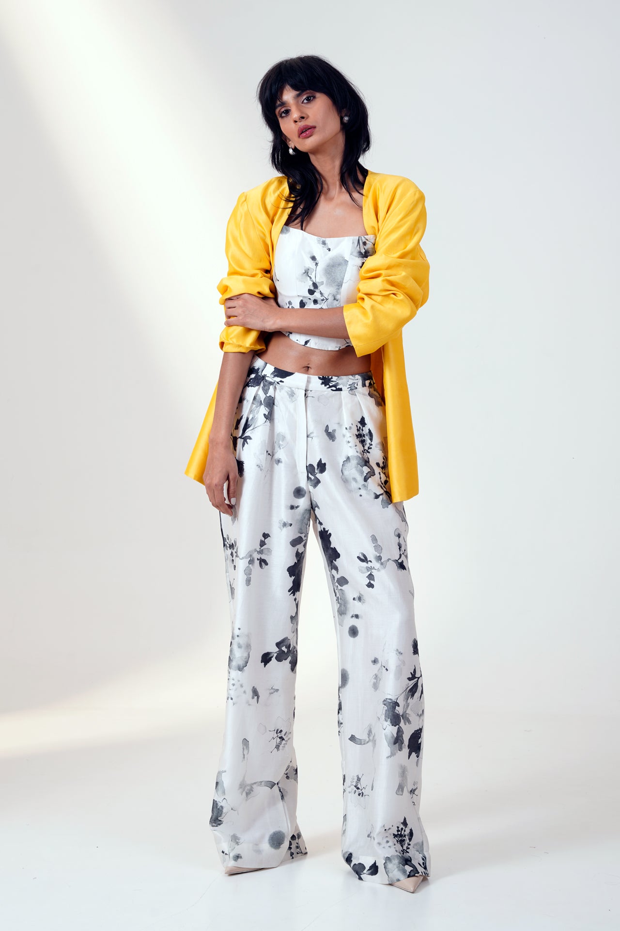 Luz - Blazer With Corset Flared Pants