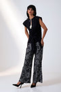 Martina - Martina I - Bow Clutch Top With Printed Bell Bottoms