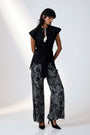 Martina - Martina I - Bow Clutch Top With Printed Bell Bottoms