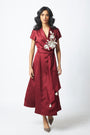 Ravena - Floral Broach Long Wrap Dress