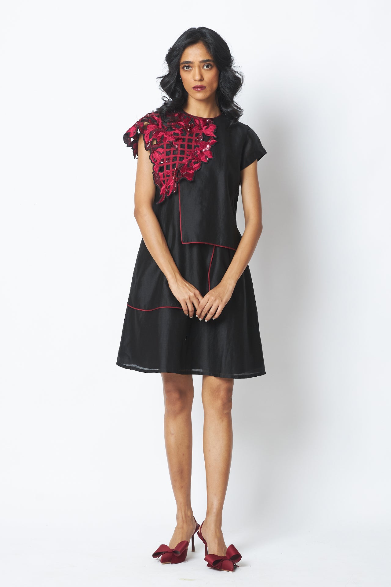 Monica - Shoulder Bib Ladder Dress