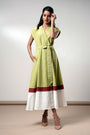 Rihana-olive-Flame Midi Dress