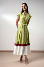 Rihana-olive-Flame Midi Dress