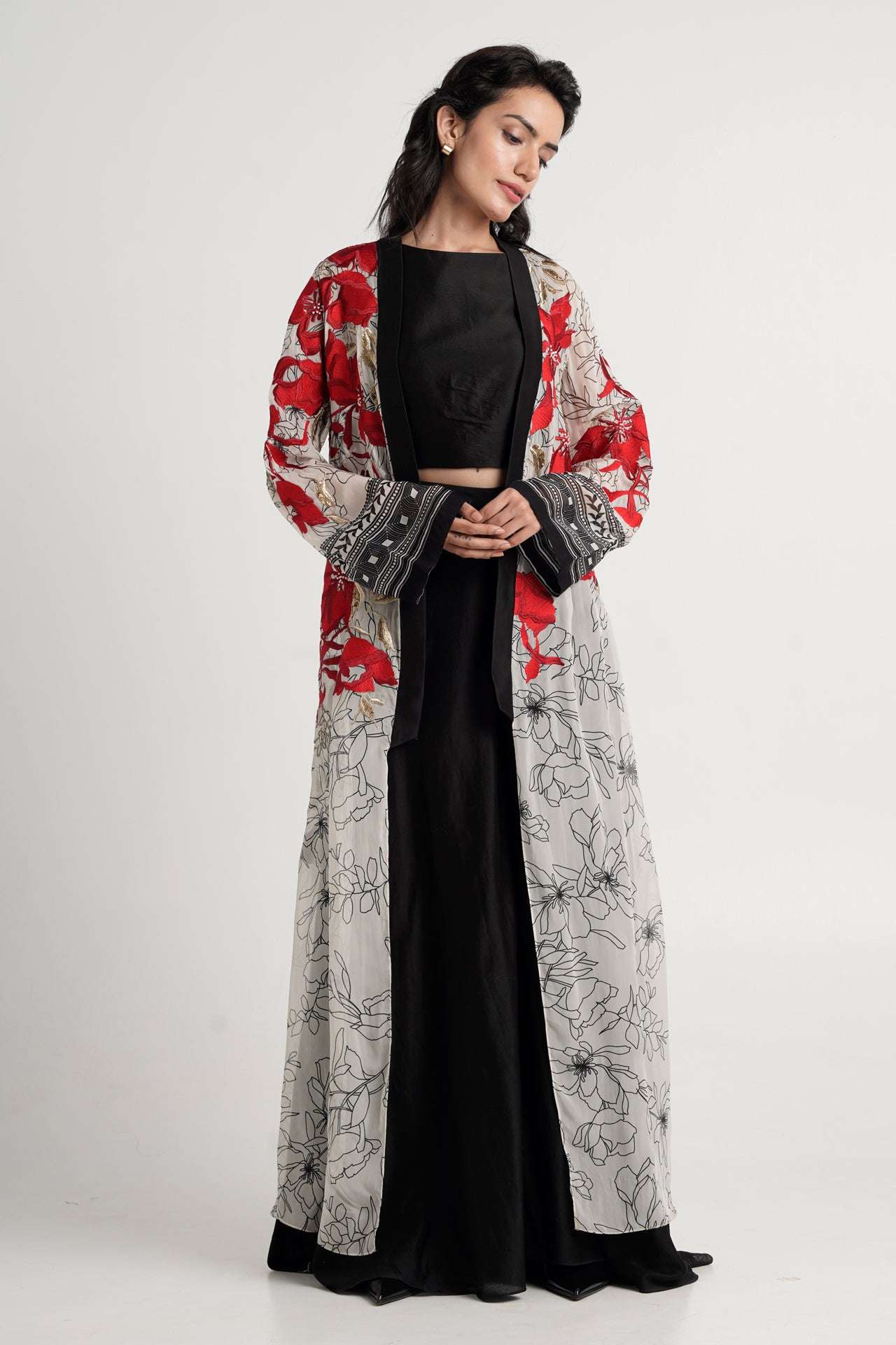 Embroidered Overlay Jacket Set of 3