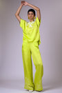 Scalloped Neck Top & Retro Pants