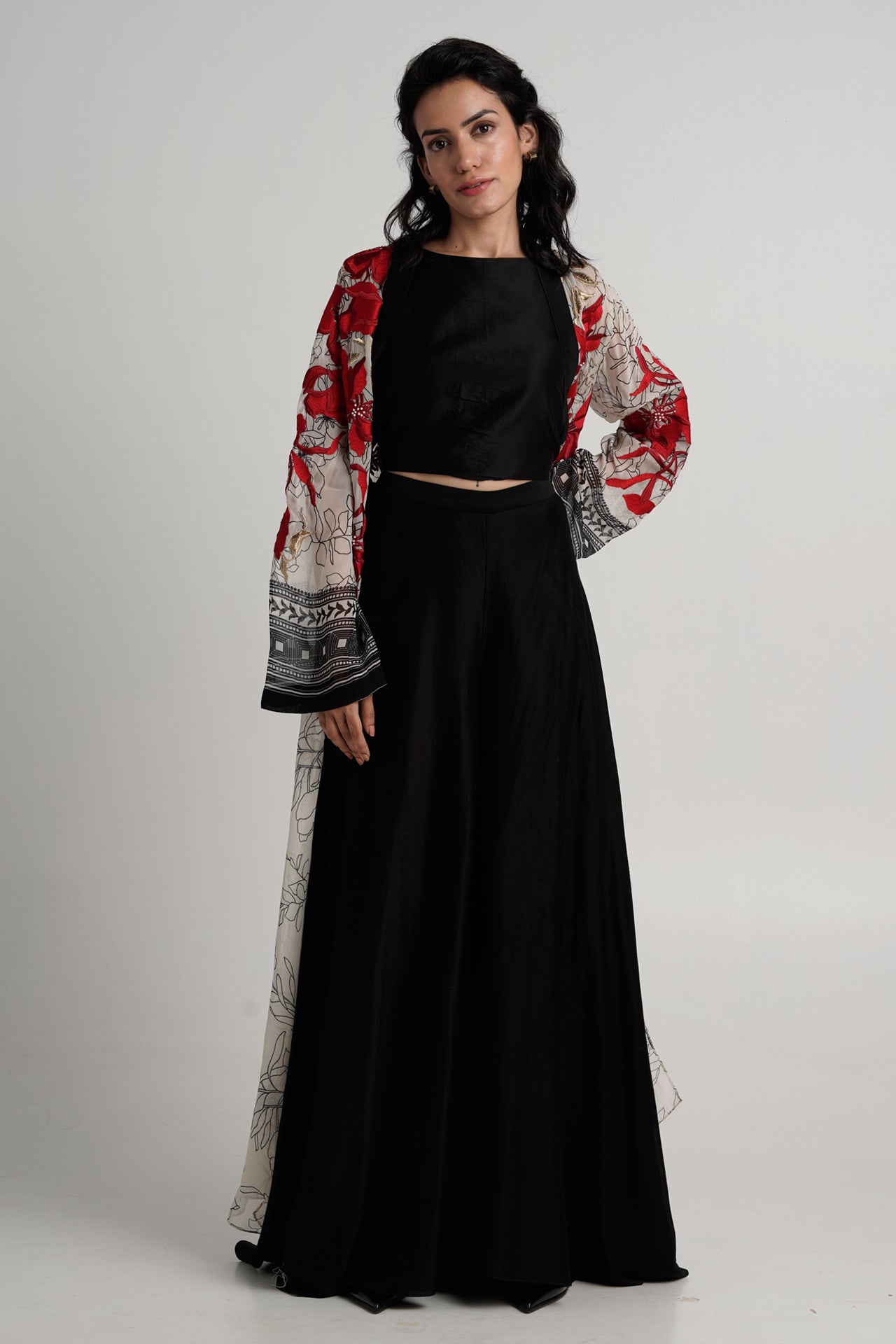 Embroidered Overlay Jacket Set of 3