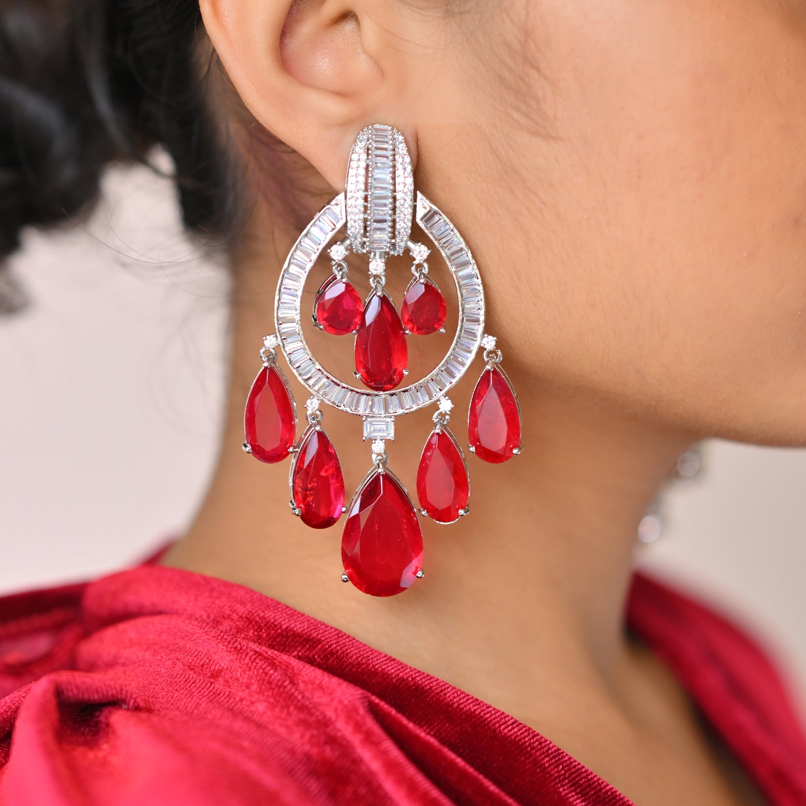Luxe Radiance Chandeliers- Red