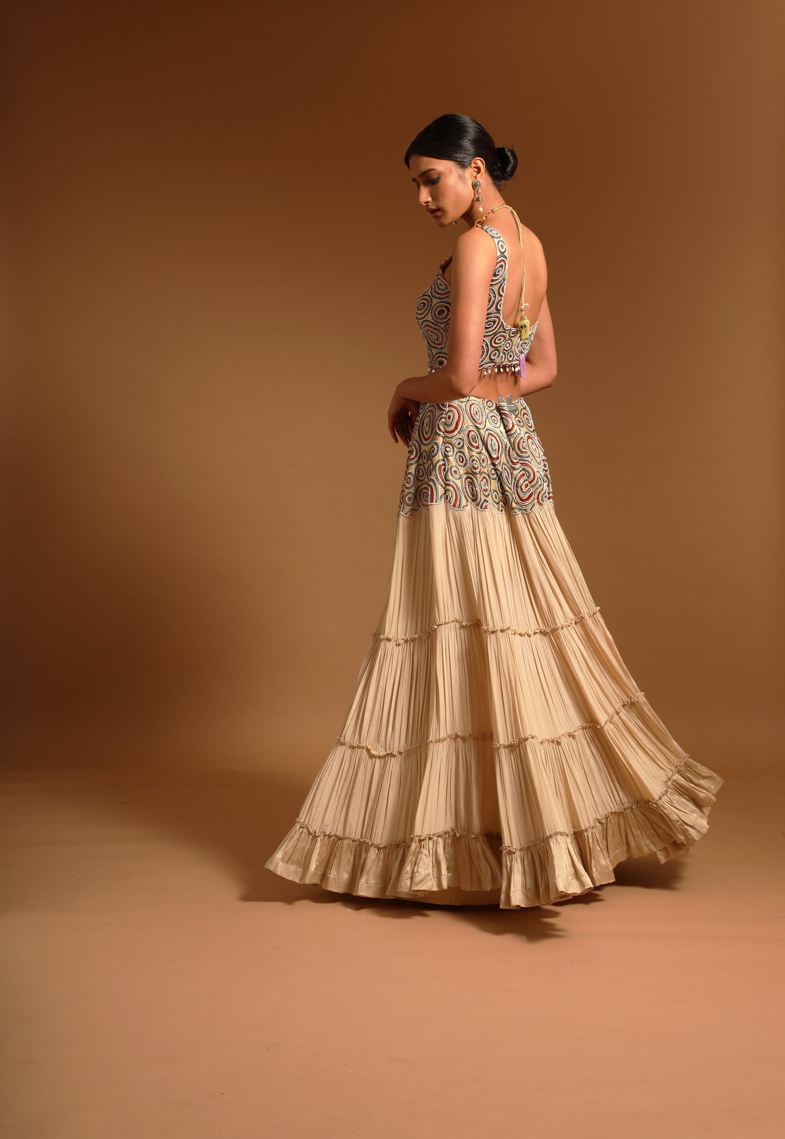 Cygni lehenga & blouse with ruffled dupatta