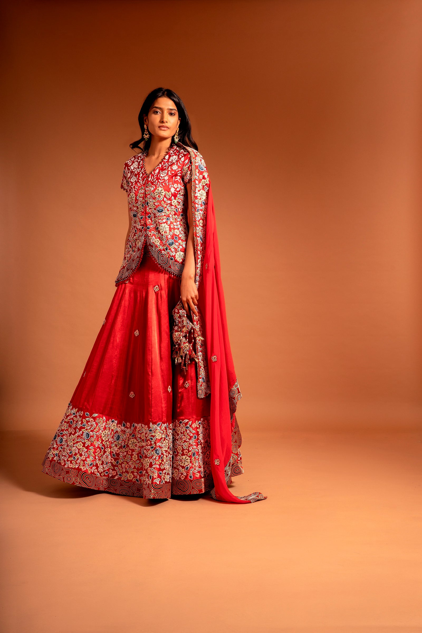 Mirzam lehenga & koti jacket with dupatta