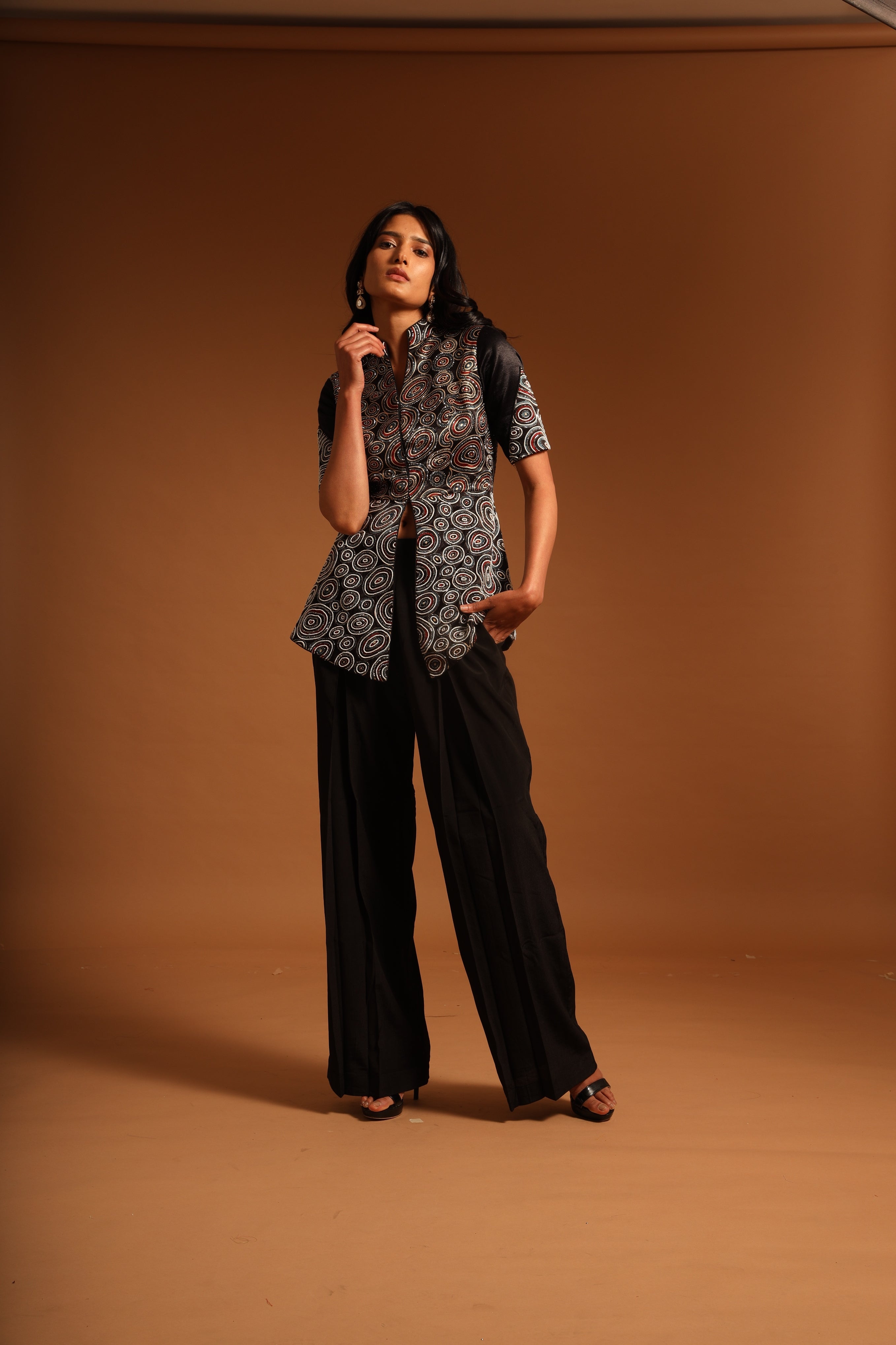 peplum top and pants
