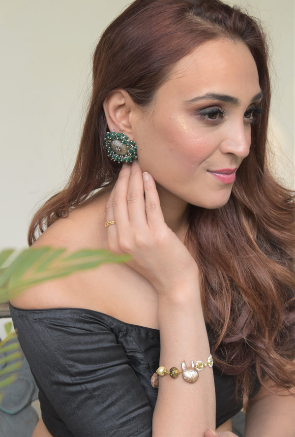 Gardishi Green Jades Earrings