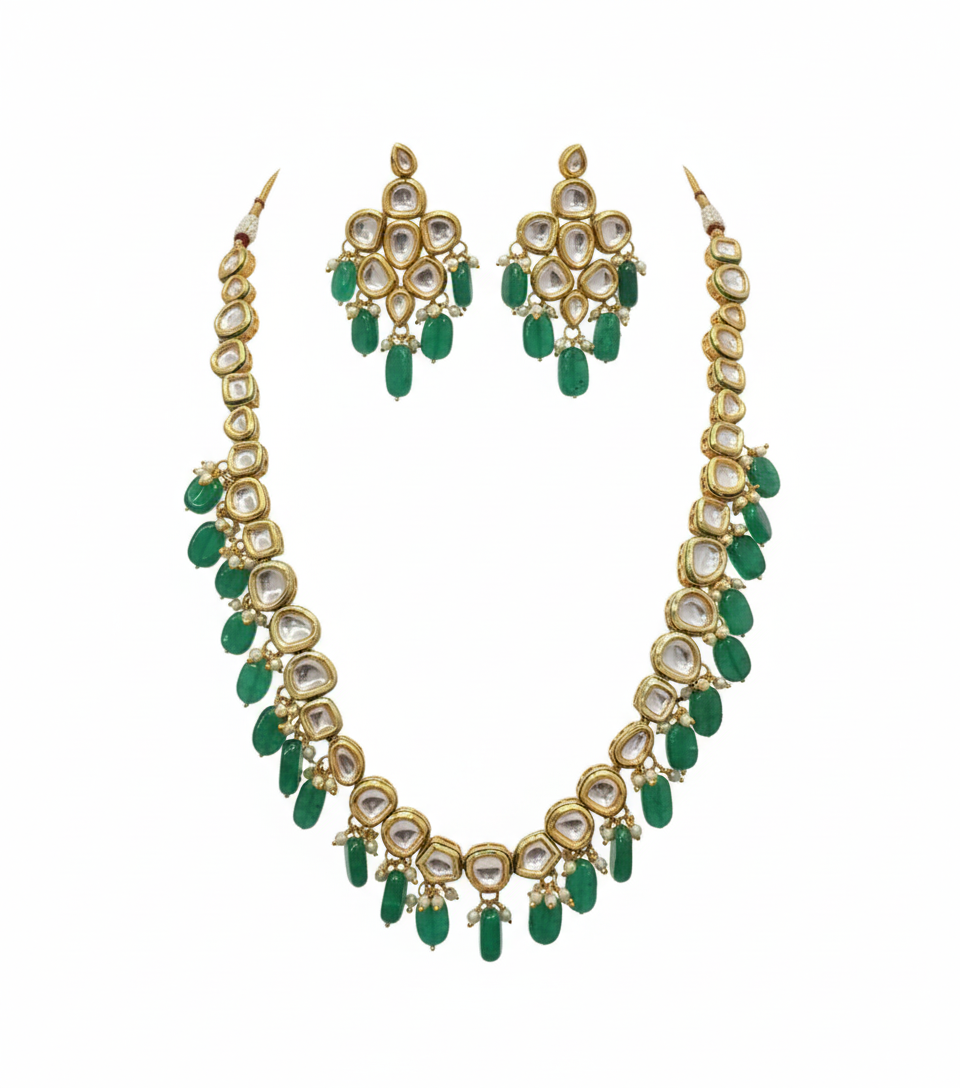 The Emerald Empress Kundan Necklace Set