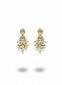 Double Kundan Drop Jhumki with Pearl & Emerald Tassels
