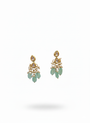 Emerald and Pearl Chandbali Drops