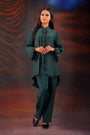 The Electric Green Color Of Asymmetric Neck Top