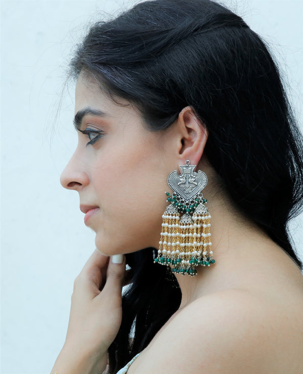 Green genda ladi earrings